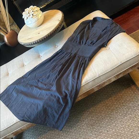 Sari Gueron Gray 100% Cotton Lightweight V-Neck Maxi Dress Size 8